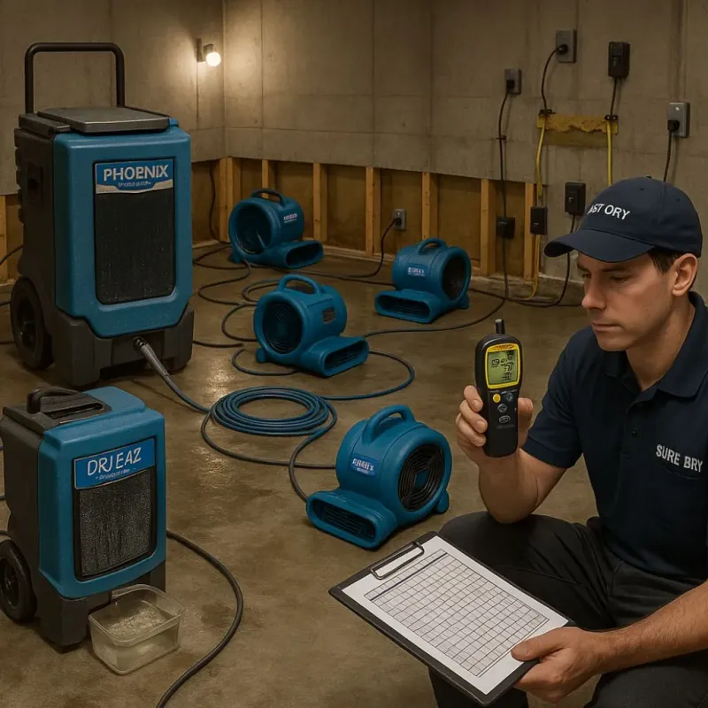 Structural Drying and Dehumidification process in High Point, FL